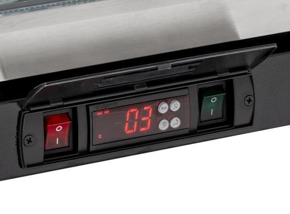 Arrière-bar noir 1 porte vitrée inox - 138 L | Coolhead - BBA148_3