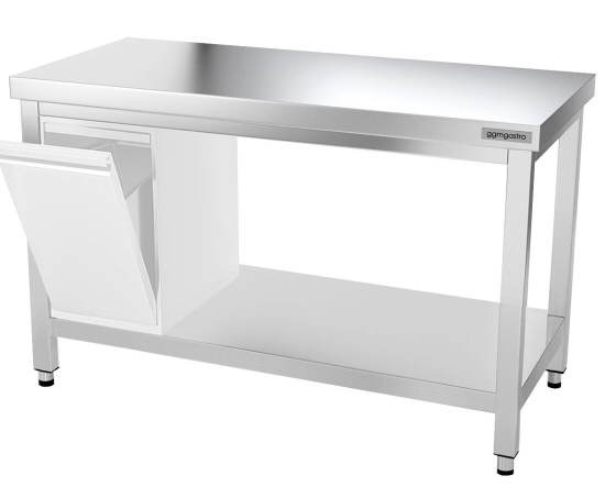 Tables Inox centrales Premium avec Etagère - P 600 mm | Ggm - 1200_3