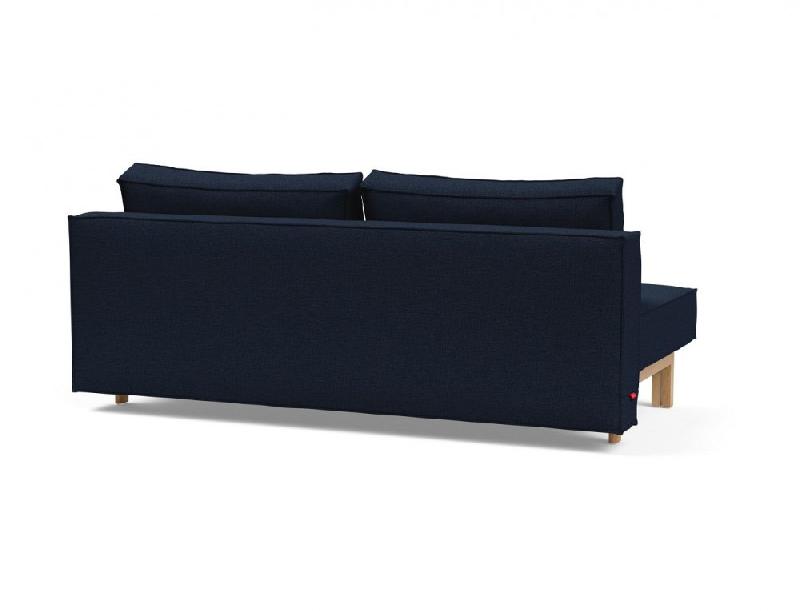 Canapé design convertible lit SLY 140x200 cm - pieds en bois de chêne - tissu Mixed Dance Blue_3
