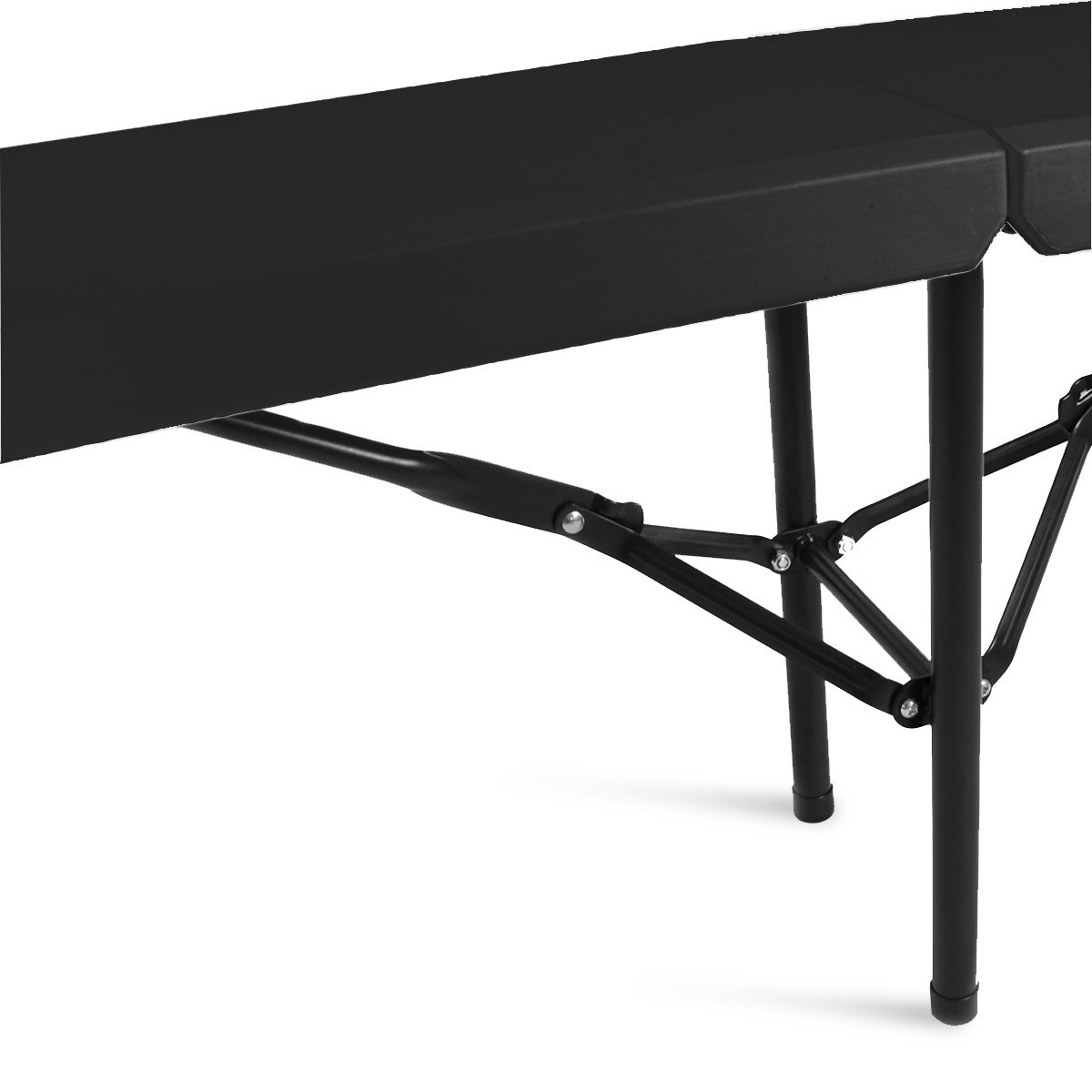 Banc pliant noir 3 places - 180 cm - Structure en acier solide et résistante - Usage intérieur/extérieur_3