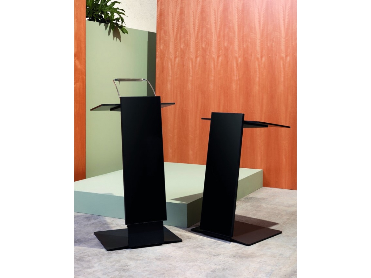 Pupitre de conférence LEVO - design moderne, hauteur fixe ou réglable, structure métallique_3