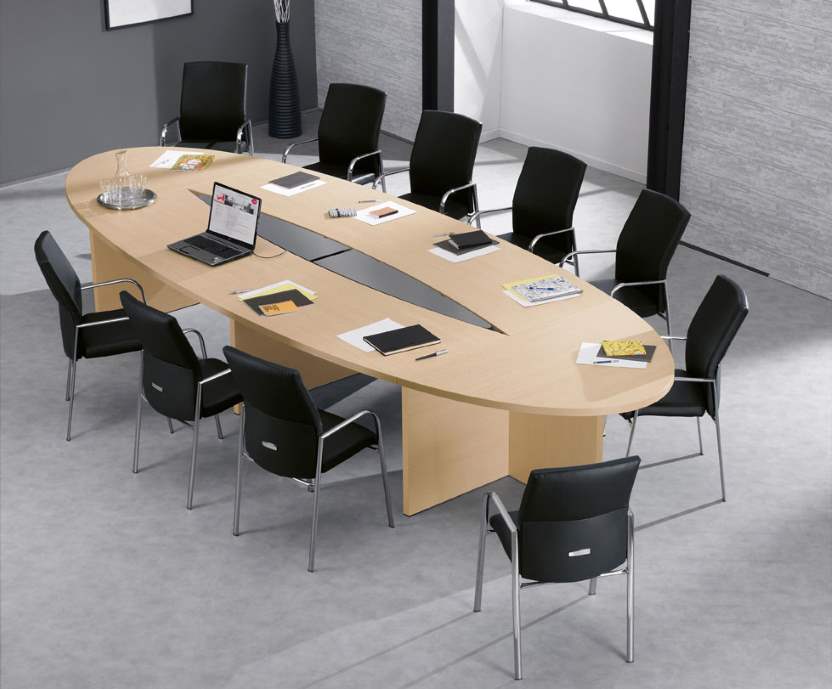 Table de réunion modulaire Meeting-Pro - finition haut de gamme - pieds et plateaux personnalisables_3