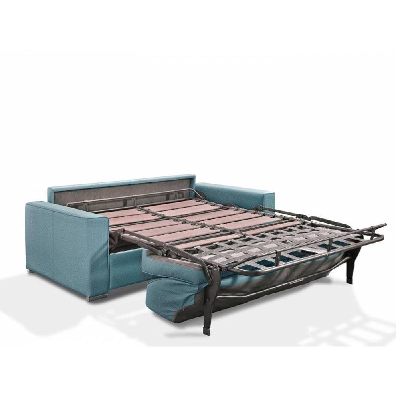 Canapé convertible 2-3 places Excellence 120 cm - Sommier à lattes RENATONISI - Matelas memory 18 cm inclus - Velours turquoise_3