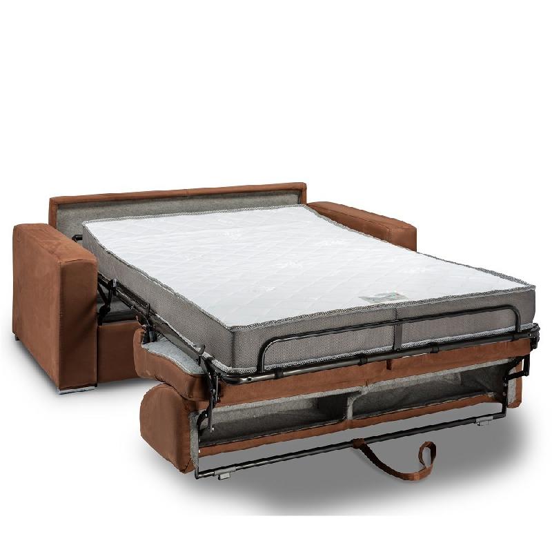 Canapé-lit convertible express Dreamer 2-3 places - Matelas 16 cm microfibre marron - Couchage 120x197 cm_3