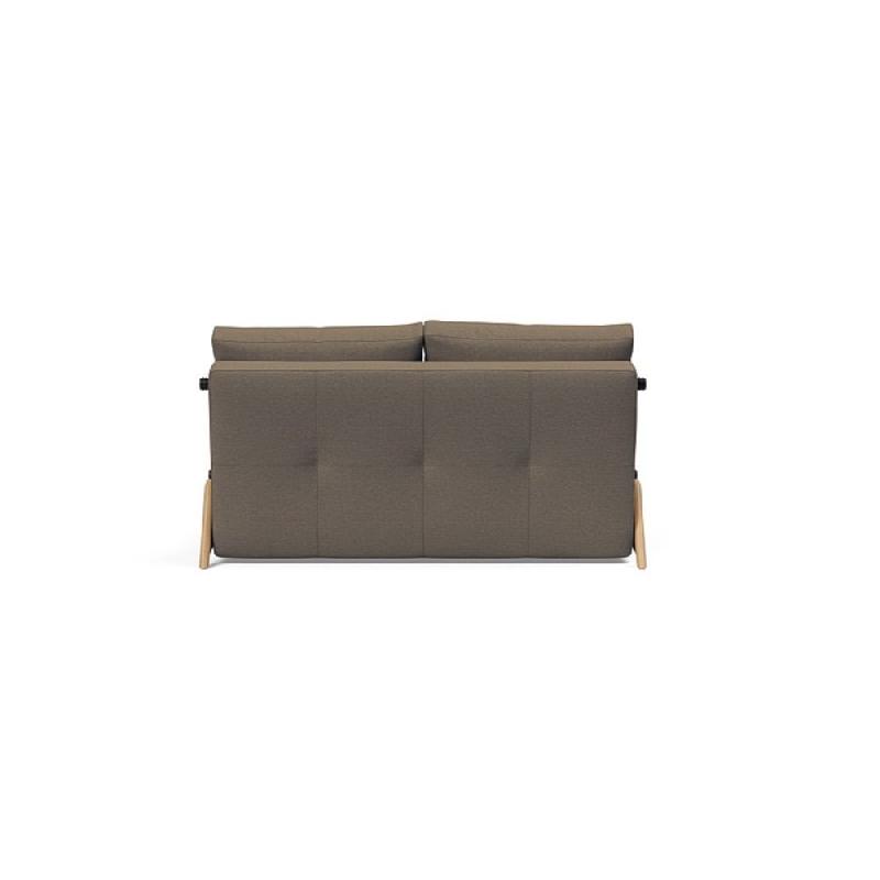 Innovation Living - Canapé design convertible Cubed Wood 02 - Lit 140x200 cm - Tissu Argus Brown_3