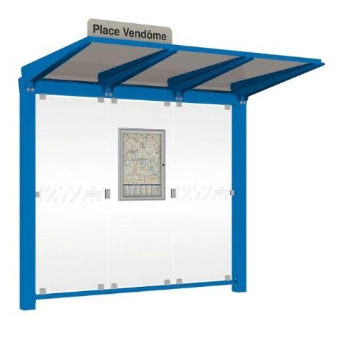 Abri Venise - Toiture en polycarbonate, poteaux en acier, options de bardage en verre sécurisé_3