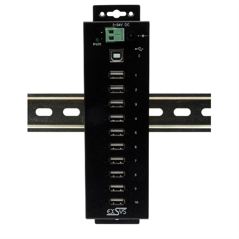 EXSYS EX-1170HMVS Hub métal USB 2.0, 10 ports, protection de surtension 15KV_3