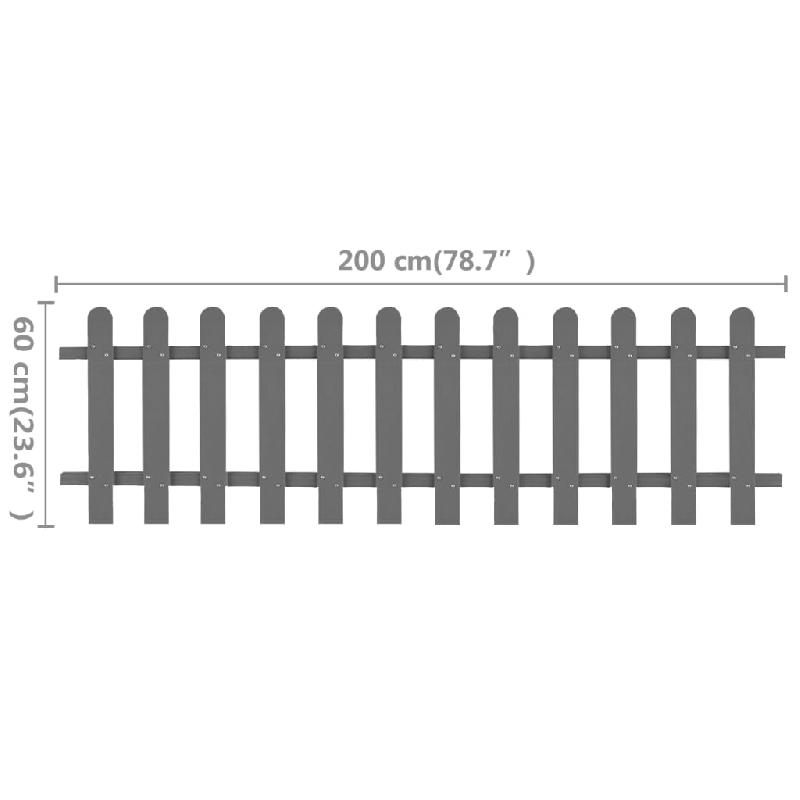 Vidaxl clôture à piquets wpc 200x60 cm 42818_3