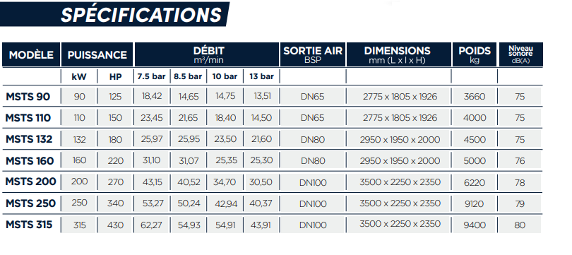 Compresseur bi-étagés à vis lubrifiée, robuste et ergonomique - mac 3 - msts_3