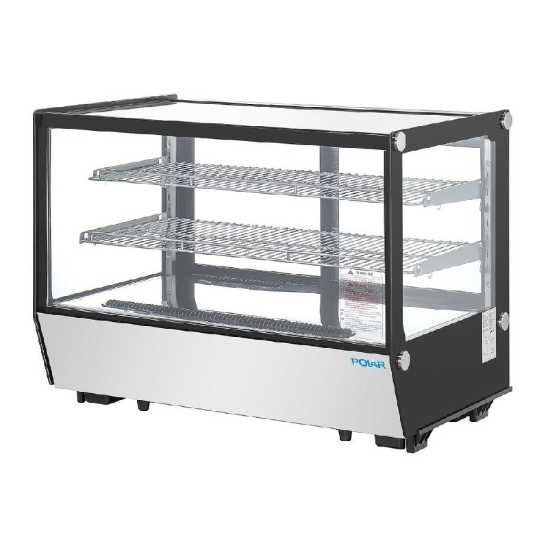 Vitrine de comptoir positive Série G carrée noire 160L - Polar - PG004_3
