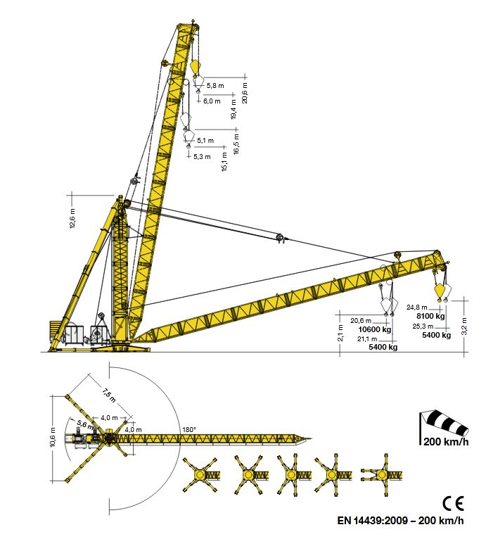 200 DR 5/10 Litronic Derrick - Grue à tour Liebherr - Capacité max. 10 600 kg - Portée max. 24,80 m_3