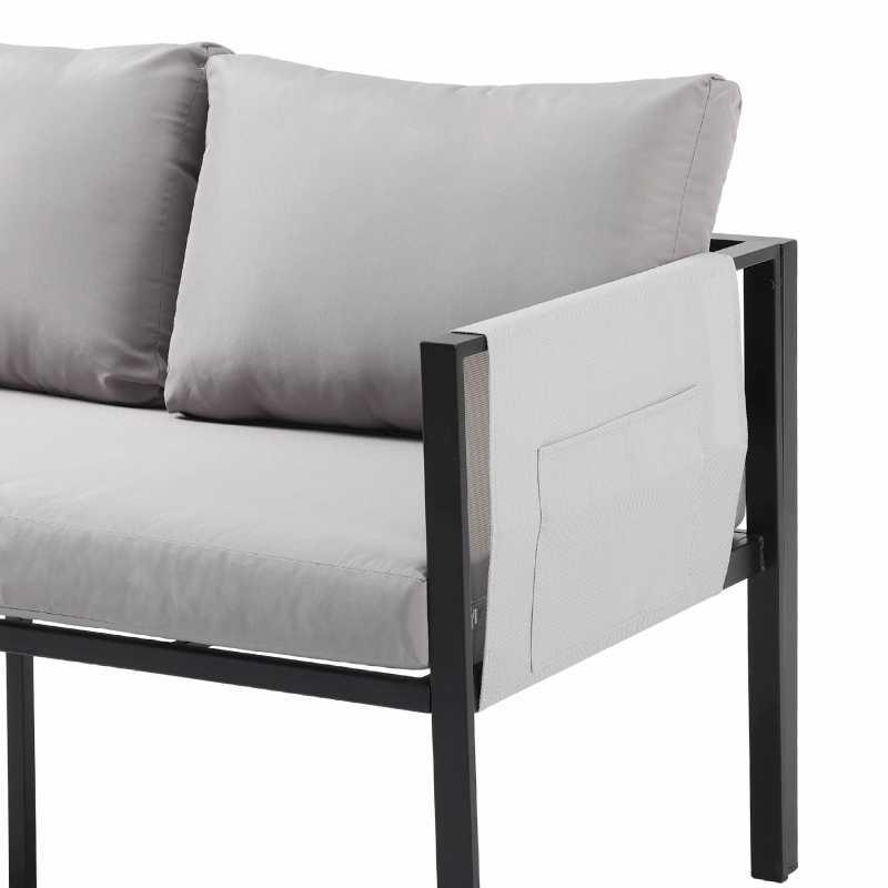Salon de jardin bas relax gris 4 pièces – MTF – acier / polyester – 3exn0056_3