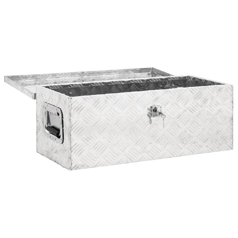 Vidaxl boîte de rangement argenté 70x31x27 cm aluminium 152250_3