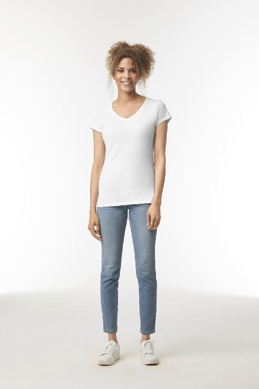 T-shirt femme col V Softstyle - Gildan - 100% coton ring spun - Réf: GI64V00L_3