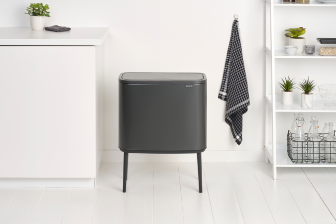 Poubelle Bo Touch Bin - 34 litres - Confident Grey - Deux compartiments - Système soft-touch_3