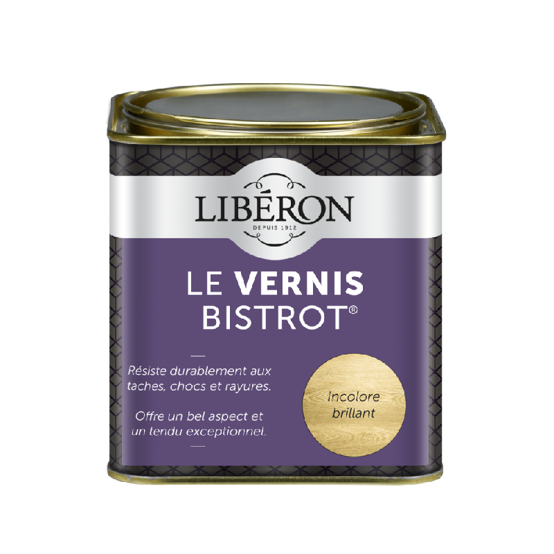 Vernis meuble et objet Bistrot® Libéron - incolore brillant - 0.5L - protection et application facile sur bois_3