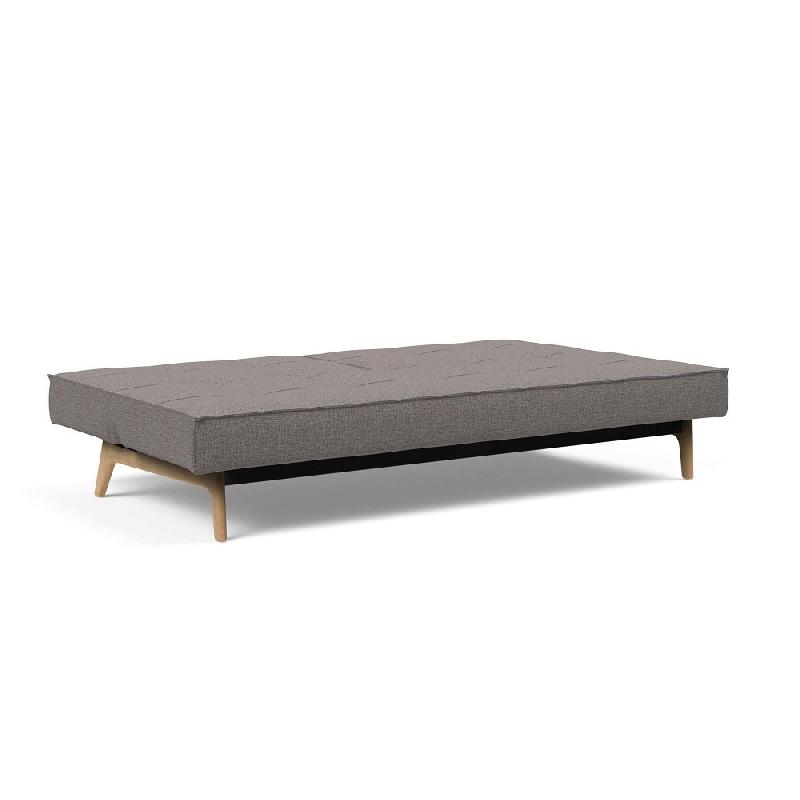 Innovation Living - Canapé convertible Splitback Eik 115x200 cm - Pieds chêne massif - Tissu Mixed Dance Grey_3