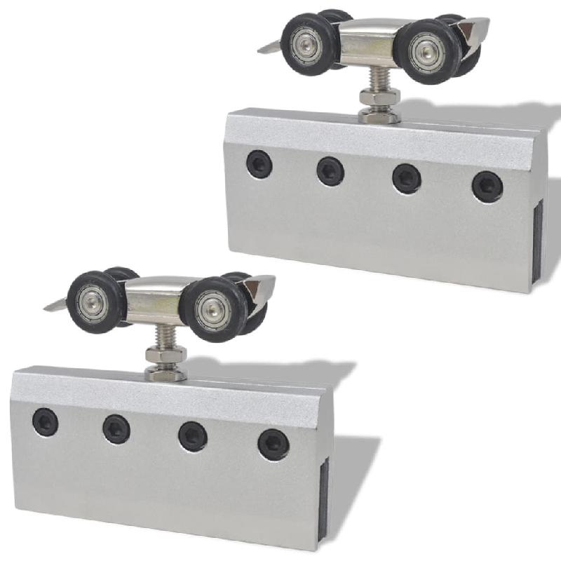 Vidaxl porte coulissante verre et aluminium 178 cm argenté 60266_3