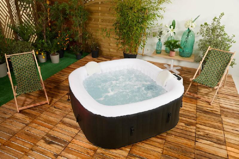 Spa gonflable carré Mambo - 4 places, 154 x 154 x H. 65 cm - Structure alvéolée et système Smart Drainage_3