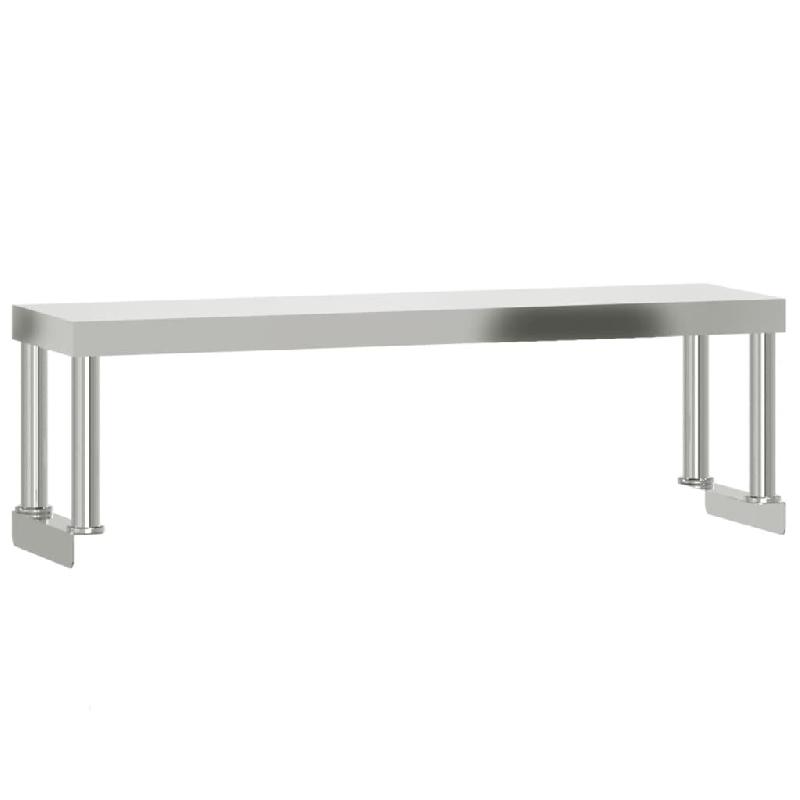 Vidaxl table de travail de cuisine avec étagère 110x30x120 cm inox 3208894_3