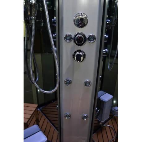 Cabine de douche hammam Lutèce® - 80x80 cm - Panneau digital, hydromassage, LED, Bluetooth et USB_3