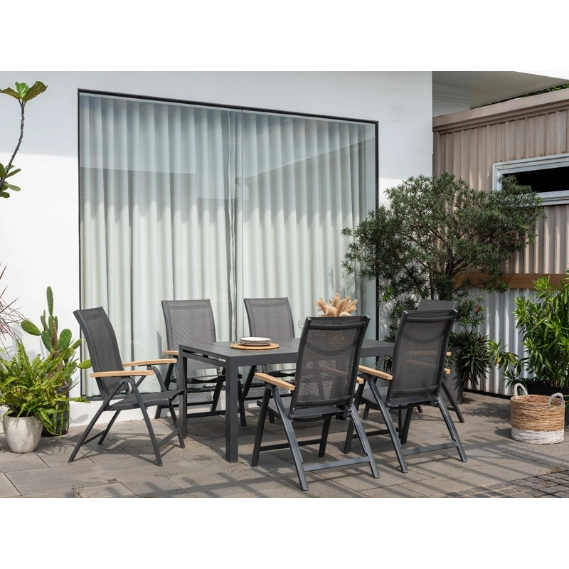 Fauteuil de jardin inclinable essence 71,1x61,9x107,1cm – MTF – aluminium et teck – 2nab3129_3