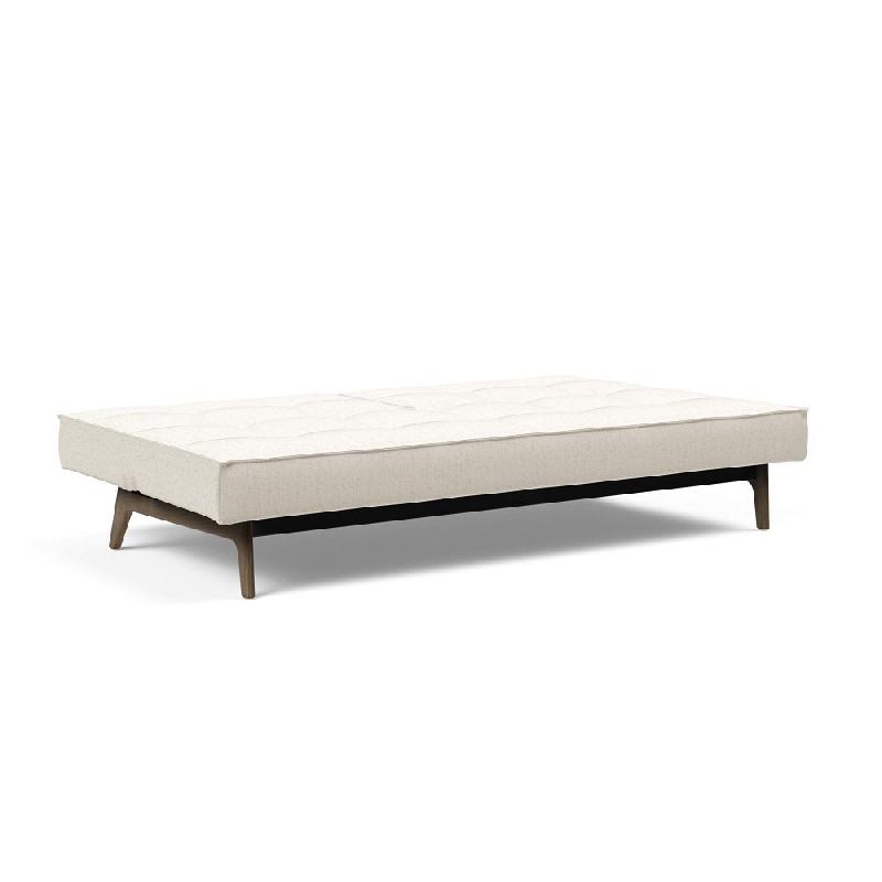Canapé convertible Innovation Living Splitback Eik 115x200 cm - Chêne fumé - Tissu bouclé Off White_3