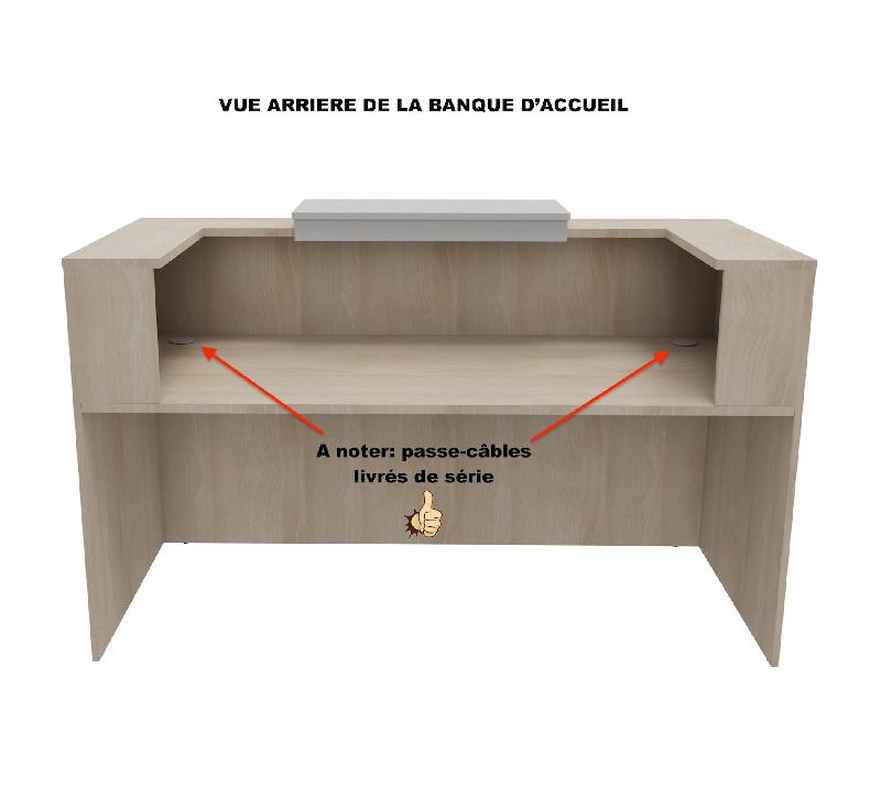 Borne d'accueil bicolore Delta First avec réhausse - Mobel Linea. - 144, Non, Blanc/ chêne veiné_3