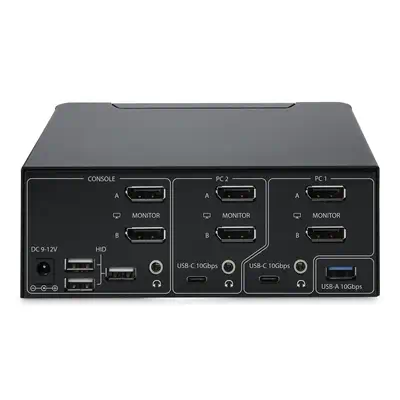 Switch KVM DisplayPort 2 Ports, 8K 60Hz / 4K 144Hz, DP 1.4, 2 Ports USB 10Gbps, 4 Ports USB HID, Com_3