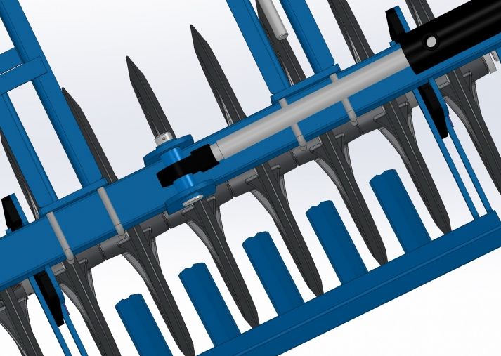 Outil agricole avec palier auto-aligneur et transport facile