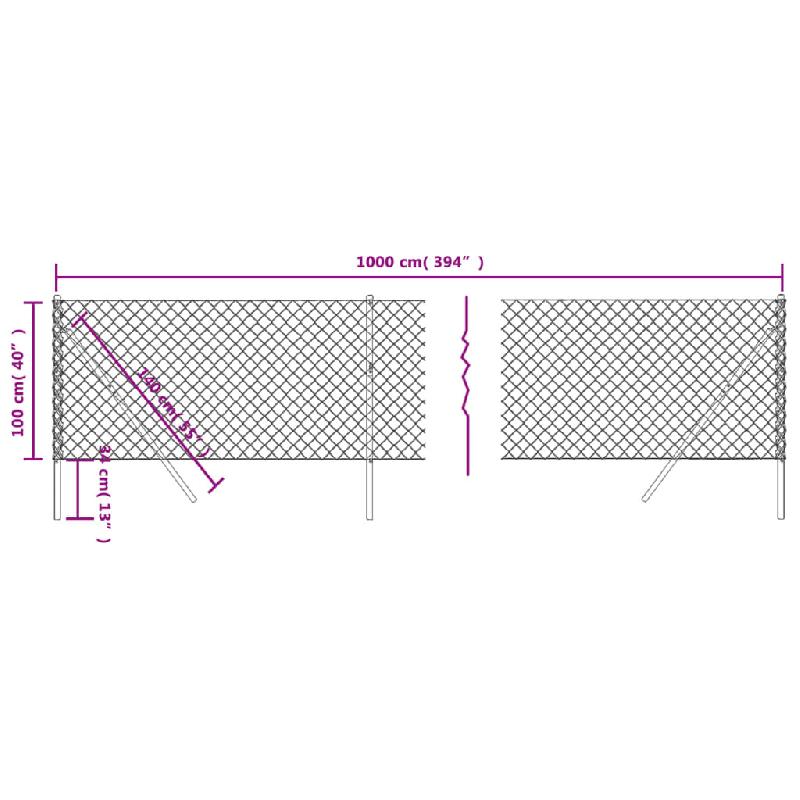 Vidaxl clôture à mailles losangées anthracite 1x10 m 153953_3