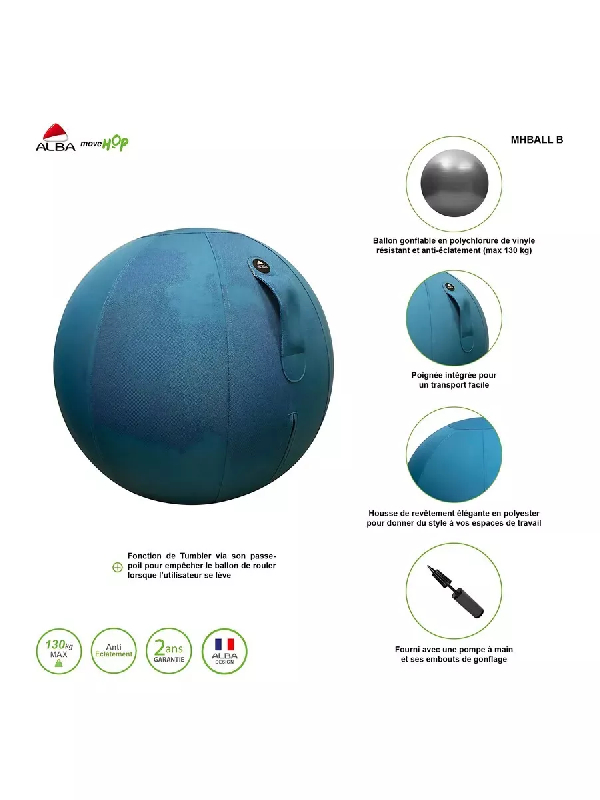 Ballon ergonomique ERGOBALL bleu canard_3