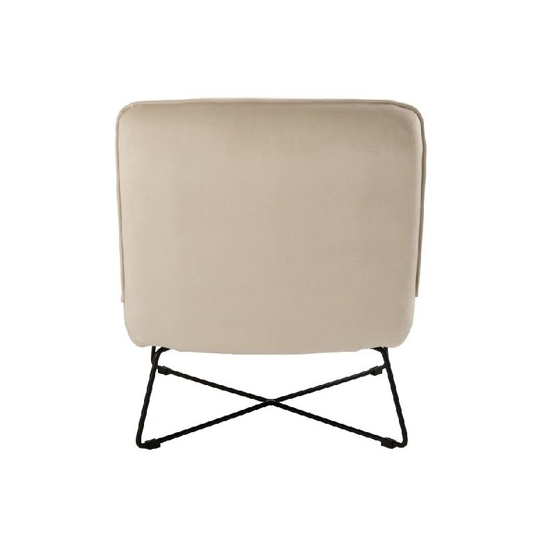 Chaise lounge SEDIA - tissu velours blanc, piétement métal plat - style nordique minimaliste_3