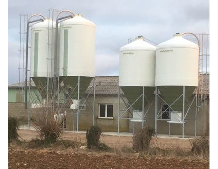 Silo d'élevage à cône axial de 60° pour l'alimentation des veaux  Capacité 20m3, 26m3 ou 30m3 - Poudre de lait_3