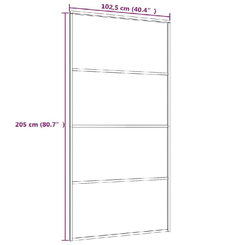 Vidaxl porte coulissante verre esg et aluminium 102,5x205 cm blanc 151664_3