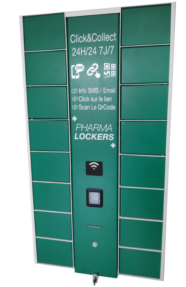 16 casiers connectés réfrigérés Pharma Lockers - Click and Collect 100% inox - Hauteur 110cm_0