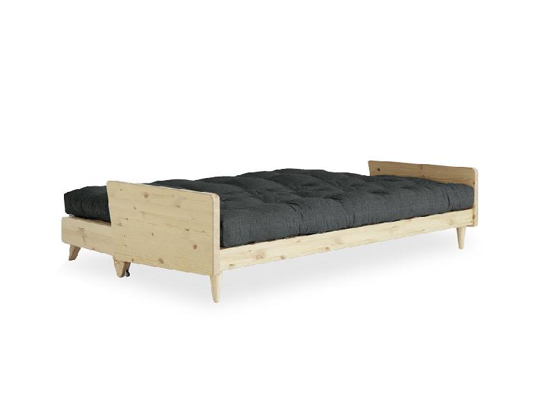 Canapé 3 places convertible Indie - Style scandinave - Futon gris ardoise - Couchage 130x190 cm - Karup_3