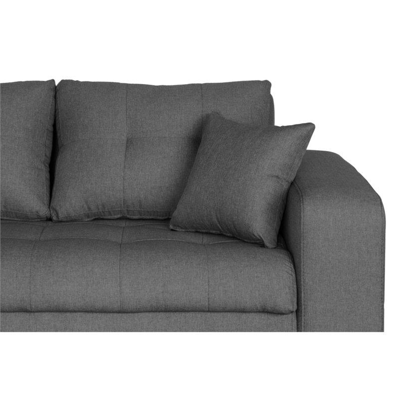 Canapé d'angle gauche convertible ZELI gris foncé - design scandinave avec coffre de rangement et coussins d'appoint_3