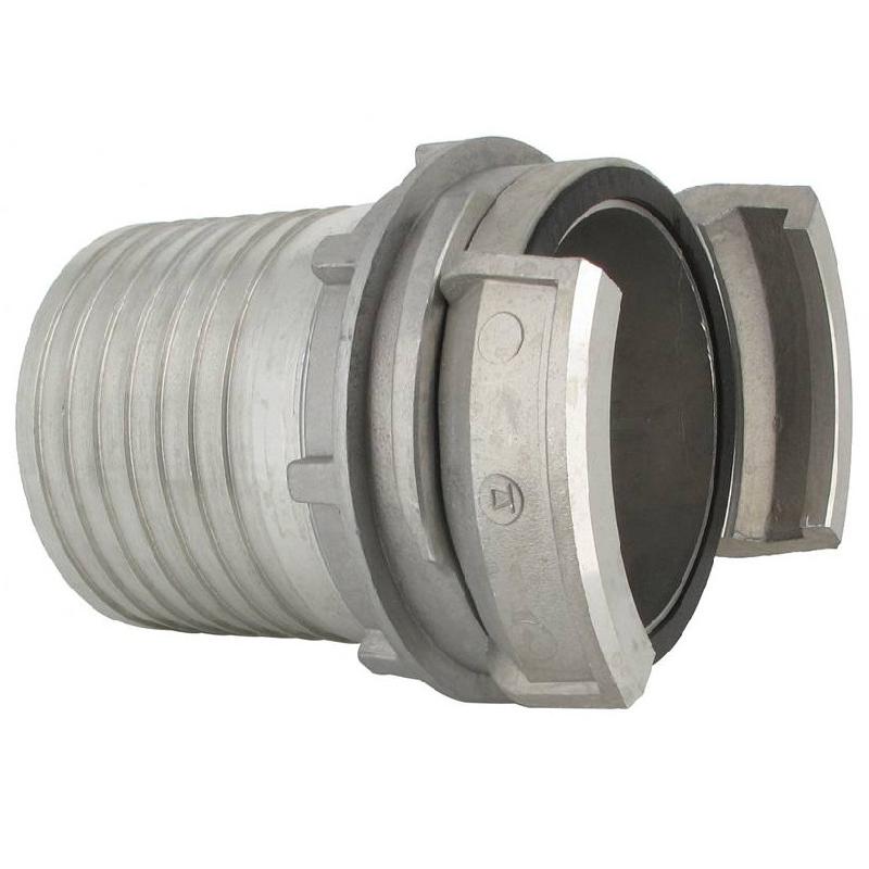 Demi-raccord symétrique avec verrou - DN 100 mm - Embout annelé Ø 110 mm - Alu_3