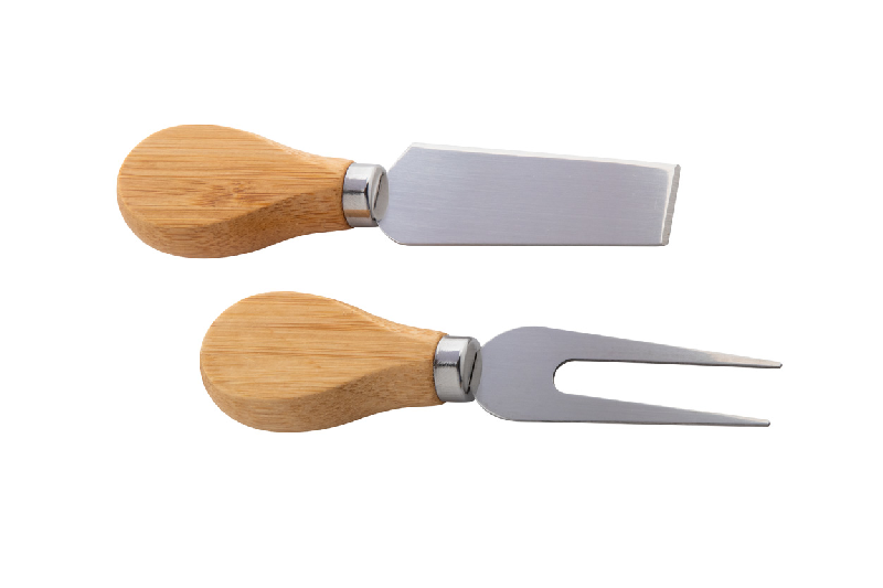 Set Noël de couteaux à fromage - Planche en forme de sapin en bambou avec 2 couteaux en inox_3