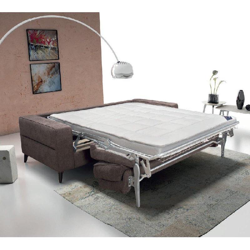 Virginia canapé convertible ouverture express 140x196 cm - tissu marron chocolat - fabrication italienne_3