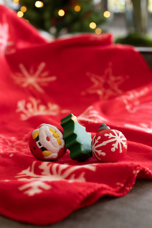 Balle anti-stress en forme de boule de Noël - couleur rouge - poids 21g_3