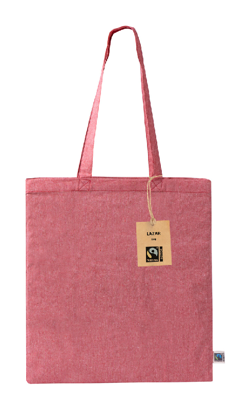 Sac à provisions en coton recyclé Fairtrade - 100% coton équitable - 120 g/m² - Rouge_3