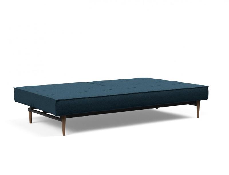 Canapé-lit INNOVATION LIVING SPLITBACK STYLETTO - Convertible 115x210 cm - Pieds noyer - Tissu Argus Navy Blue_3