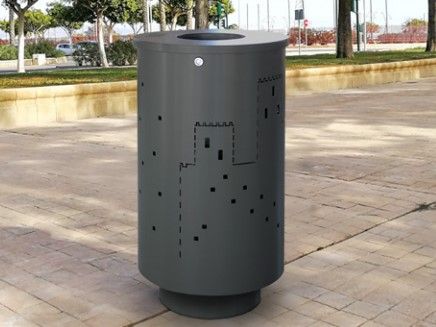 Up34 - corbeille mid Novatilu - 70 litres en acier zingué avec bac intérieur galvanisé_3