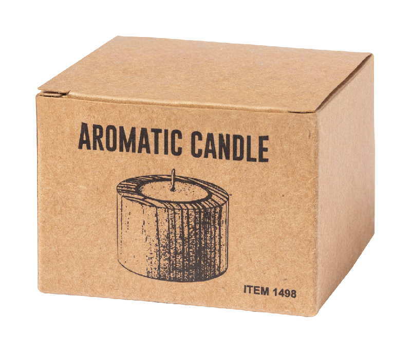 Bougie chauffe-plat senteur vanille - Support en bois - 45g - Couleur naturelle_3