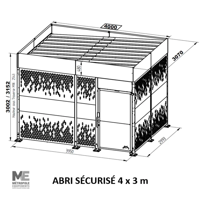 Abri vélos sécurisé Horizon bardages acier_3