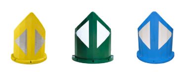 Balise de signalisation J14a - Zones peintes hachurées blanches - Divergence - STI Balisage routier - PEHD anti-UV - Norme NF P 98 587_3