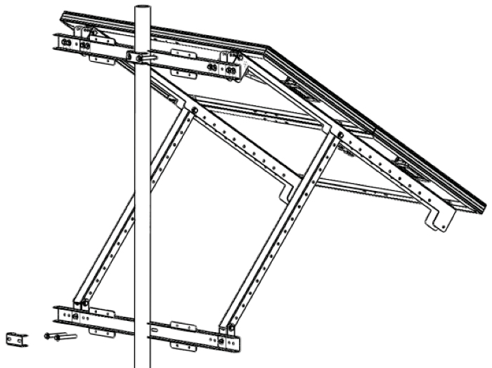 Support universel inclinable Uniteck - pour panneau solaire 200W - système d'inclinaison 0° à 90° - acier galvanisé_3