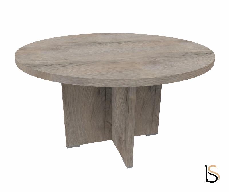 Table de réunion ronde TAK- Mobel Linea - Chêne grisé_3